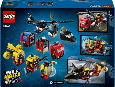 60462 LEGO® City Great Vehicles Helikoptera, ugunsdzēsēju auto un zemūdenes komplekts 