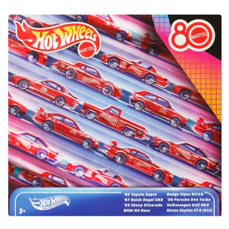 HOT WHEELS tematiskais Mattel 80. jubilejas komplekts no 8 automobiļiem, JGK09 
