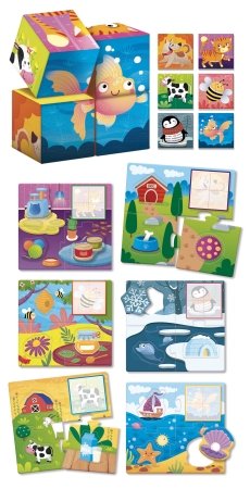 LISCIANI MONTESSORI BABY izglītojoša rotaļlieta Cubes un Logic 2 in 1 48gab., 96879 
