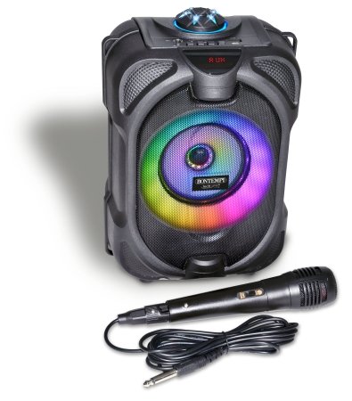BONTEMPI TECH bezvadu skaļrunis ar mikrofonu un RGB gaismām, 491020 