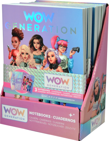 WOW GENERATION piezīmju grāmatiņas mīkstajos vākos, 3 iepakojumi A5, WOW00002 