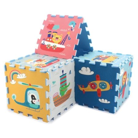 SUNTA bērnu puzles paklājs Transports un dzīvnieki, 9 daļas, 3087 