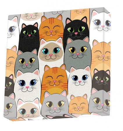 DOTZ BOX radošais komplekts - dimantu glezna cat clan 28x28cm, 11NDBX020 