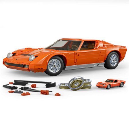 MATTEL BRICK SHOP HOT WHEELS Lamborghini Miura P400 SV 71 konstruktors, JHF61 