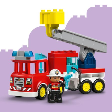 10473 LEGO® DUPLO® Pilsēta, ugunsdzēsēju auto ar šļūteni un ugunsdzēsēju 