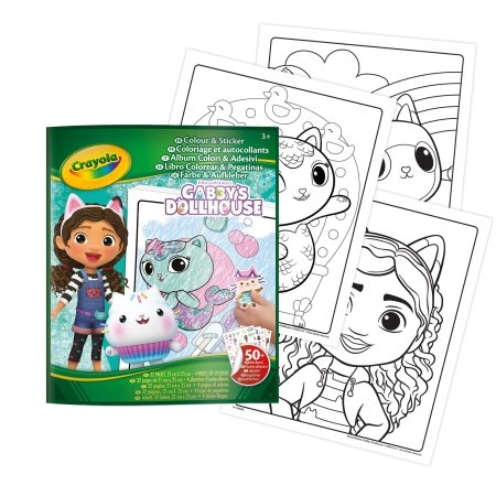 CRAYOLA radošais komplekts Color & Sticker, Gabby's Dollhouse, 04-7025G 