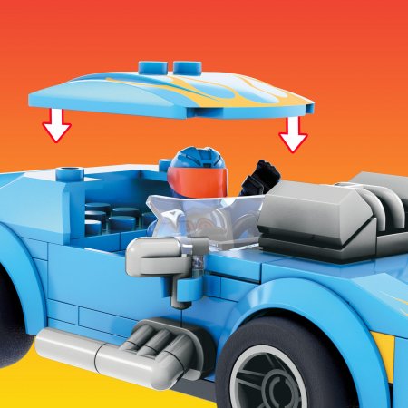 MEGA CONSTRUX HOT WHEELS monster truck vilcējs ar mašīna, GYG66 GYG66