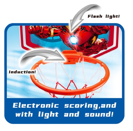 STAMP Iron Man basketbola statīvs ar gaismām un skaņām, 100–160 cm, IM725652 