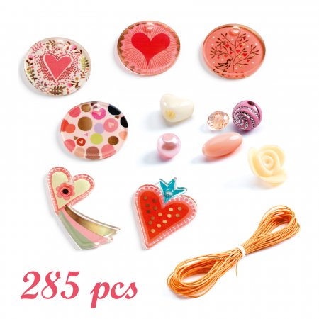 DJECO radošais komplekts - krelles, hearts, DJ09855 DJ09855