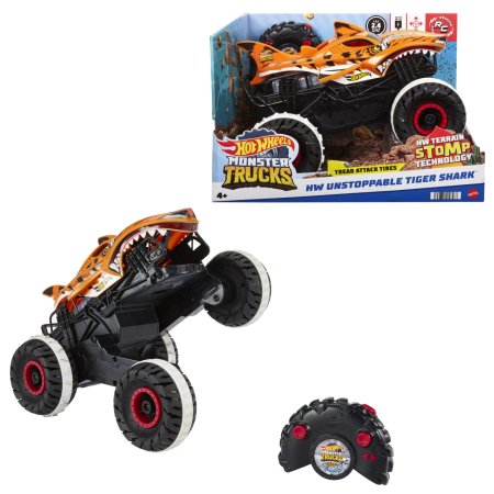 HOT WHEELS Monster Truck neapstādināmā tīģerhaizivs RC automašīna, HGV87 HGV87