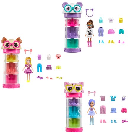 POLLY POCKET komplets - Style spinner drēbju skapis, HKW04 HKW04