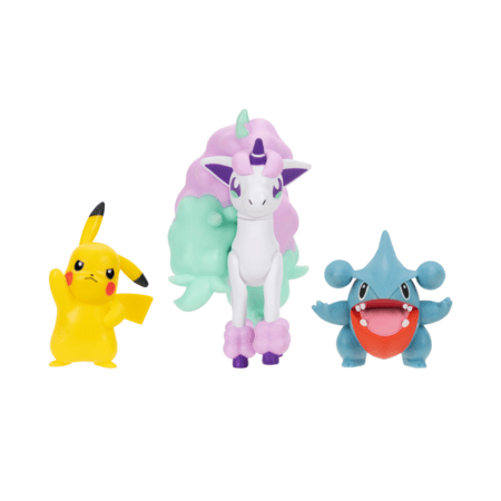 POKEMON Gible, Pikachu un Galarian Ponyta darbības figūriņas, 3 gab., PKW4097 