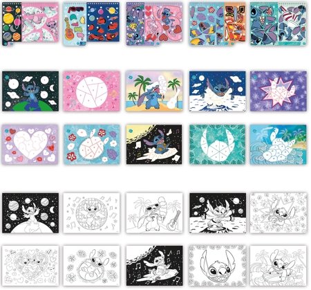TOTUM DISNEY STITCH radošais komplekts Sticker by number pad, 700123 