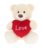 KEEL TOYS plīša lācis ar sirdi 20cm., SV3485 